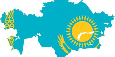 के नक्शे कजाखस्तान झंडा
