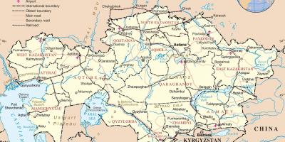 नक्शा कजाखस्तान के राजनीतिक
