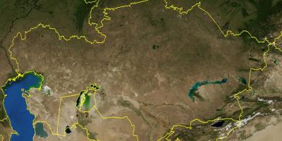 नक्शा कजाखस्तान के स्थलाकृतिक